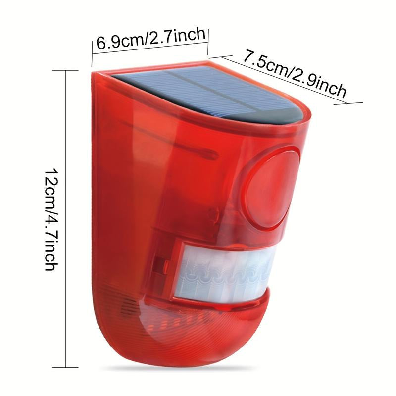 129Db Solar Powered Sound Alarm Motion Sensor with 6 LED Flash Modes, IP55 High Quality - Outdoor Security Speaker for Home, Villa, Farm, Chicken Coop, Solar Powered Outdoor Security Camera