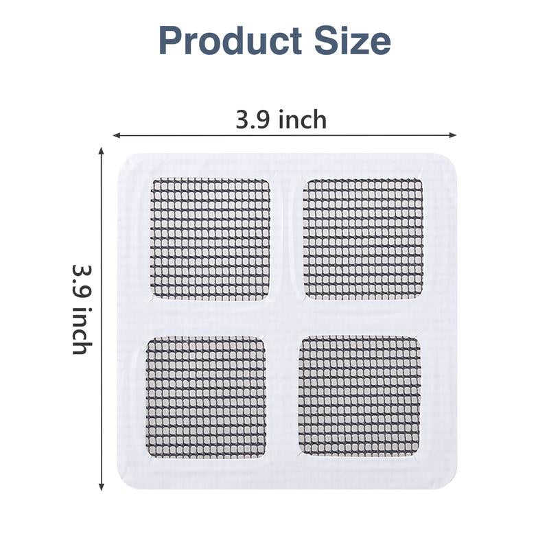 12 Counts Disposable Shower Drain Cover Hair Catcher, Mesh Stickers for Shower Drain Bathroom Sink, with Strong Adhesive Fits Tightly on Drains