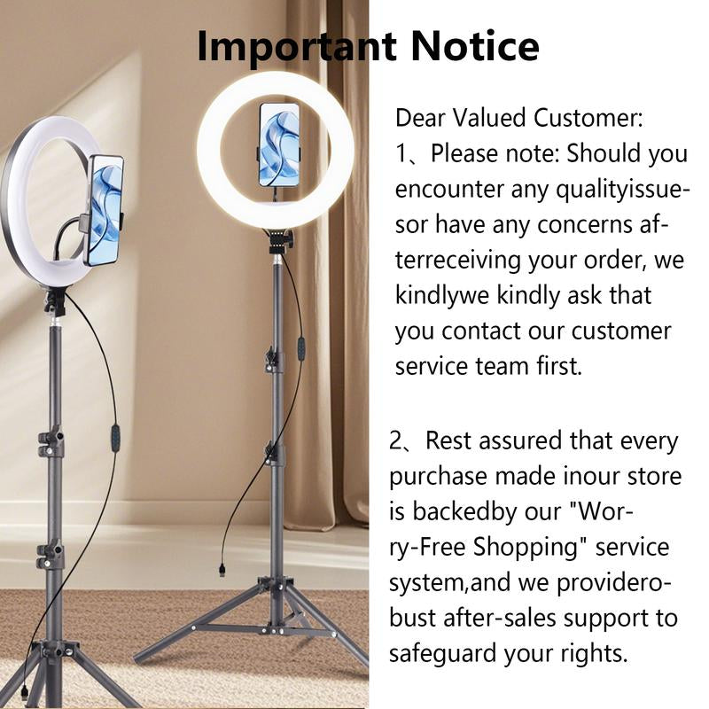 10-Inch Selfie Video Lighting with Extra-Tall 71-Inch Tripod, Adjustable LED Desktop Lighting – Perfect for Makeup, Photography, Live Streaming on Youtube & Tiktok Video Recording#New Years