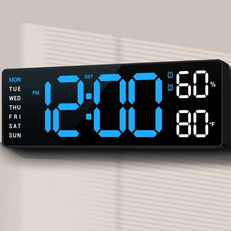 16" Large Digital Wall Mount Clock with Countdown Timer Alarm & 8 RGB Colors for Living Room Classroom Desk New Year Birthday Gift House Warming Gifts New Home Decor Inteligente Pariente De Reloj Led